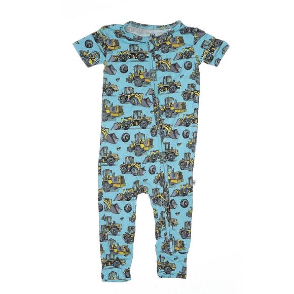 Bums & Roses Bulldozer Bamboo Sleeper Romper - Picture 1 of 3